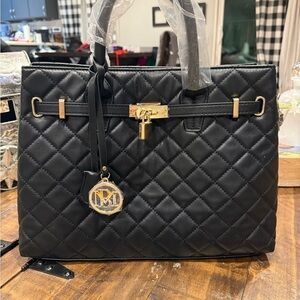 Badgley Mischka NWT- Black Quilted diamond Tote Bag
